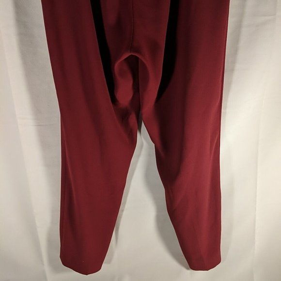 Babaton Red Berry Burgundy Slacks Dress Pants Vegan Silk Triacetate Women's 6 - Picture 5 of 13